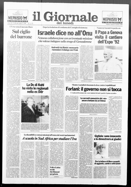 Il giornale del lunedi